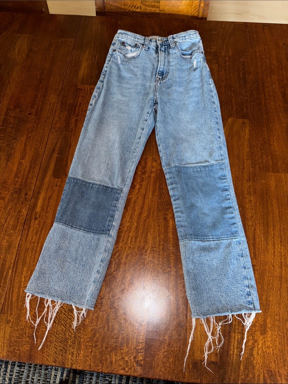 Abercrombie & Fitch Ultra Highrise Patchwork Straight Jeans size 00 /24in
